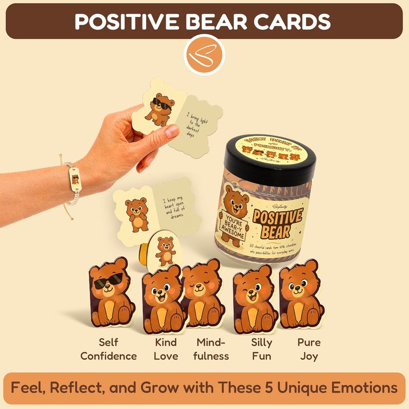 STOFINITY Cute Bear Gifts For Women - High School Graduation Gifts For Boy, Positive Affirmation Cards For Teens Girl, Christmas Gift Baskets Ideas For Friend, Coworkers, Funny Sister Birthday Gift - Image 3